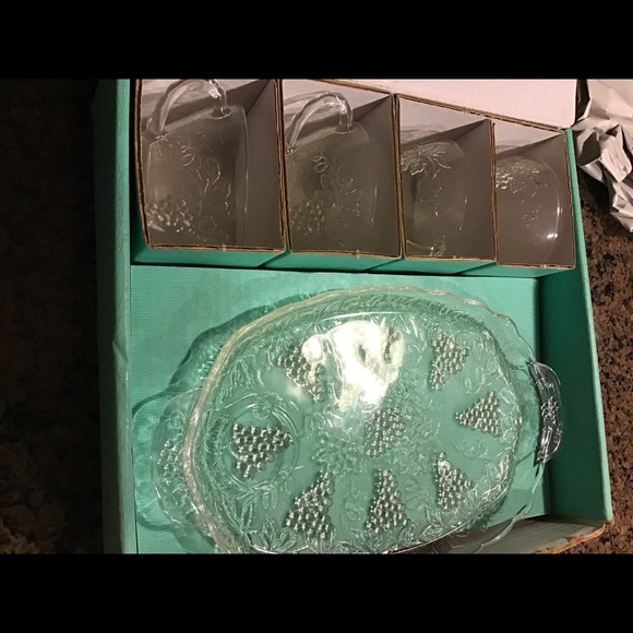 Anchor glass Dining Vintage Anchor Glass Serva Snack Set Poshmark